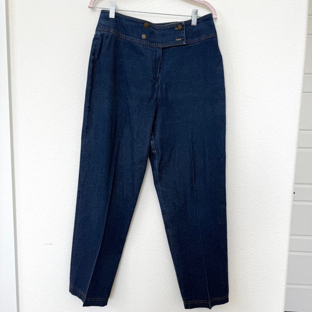 OMG Collection High Rise Denim Pants Blue Size 30 Button Front Vintage Y2K